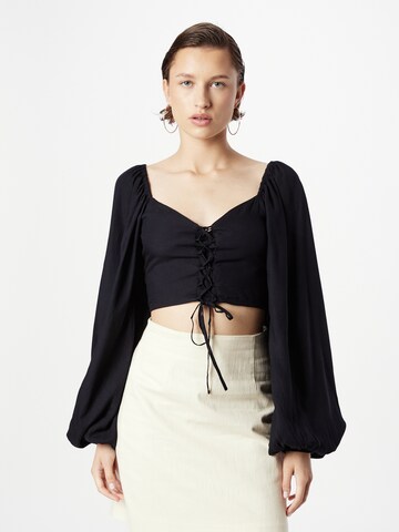 NLY by Nelly Blouse in Zwart: voorkant