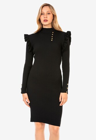 CIPO & BAXX Strickkleid in Schwarz: predná strana