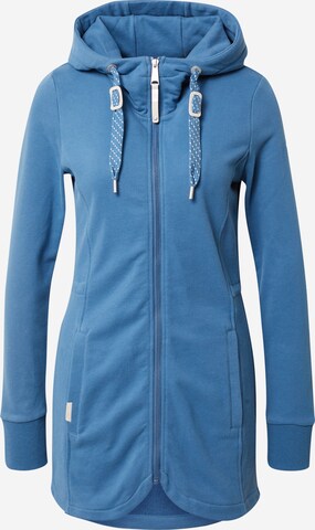 Ragwear Zip-Up Hoodie in Blue: front