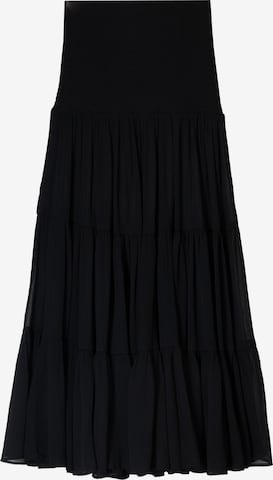 BershkaSuknja - crna boja: prednji dio