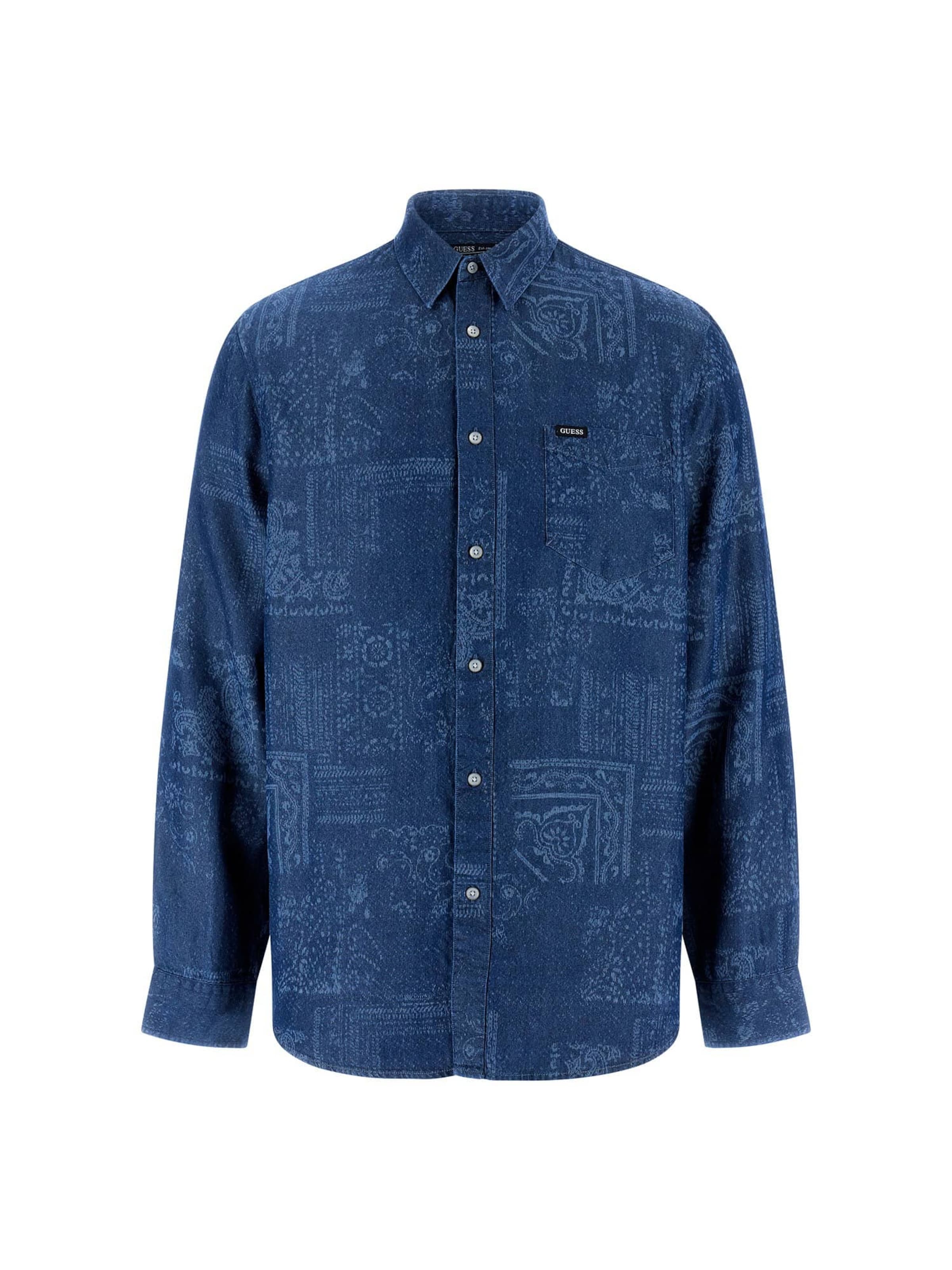 GUESS Regular Fit Hemd in Blau: Vorderseite