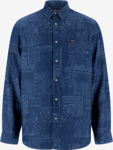 GUESS Regular fit Button Up Shirt in Blue: front
