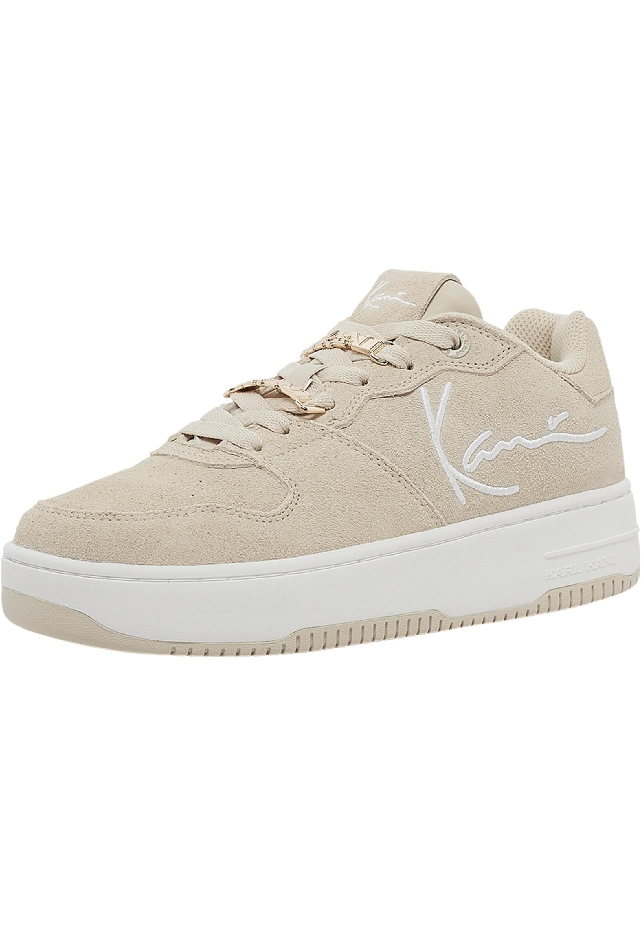 Karl Kani Baskets basses '89 Up Logo PRM' en beige / blanc, Vue avec produit
