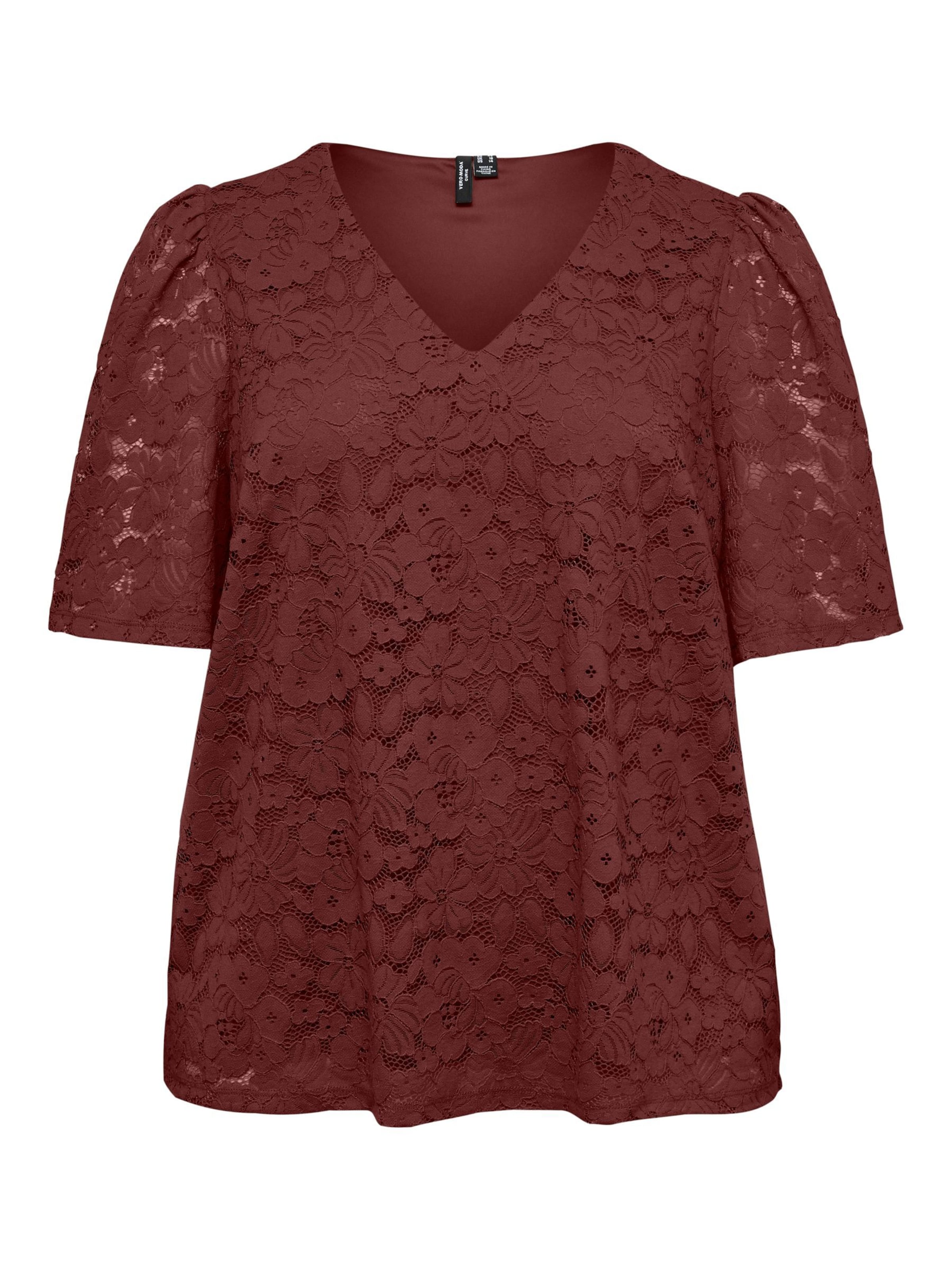 Vero Moda Curve Blouse 'VMCHoney' in Rood: voorkant