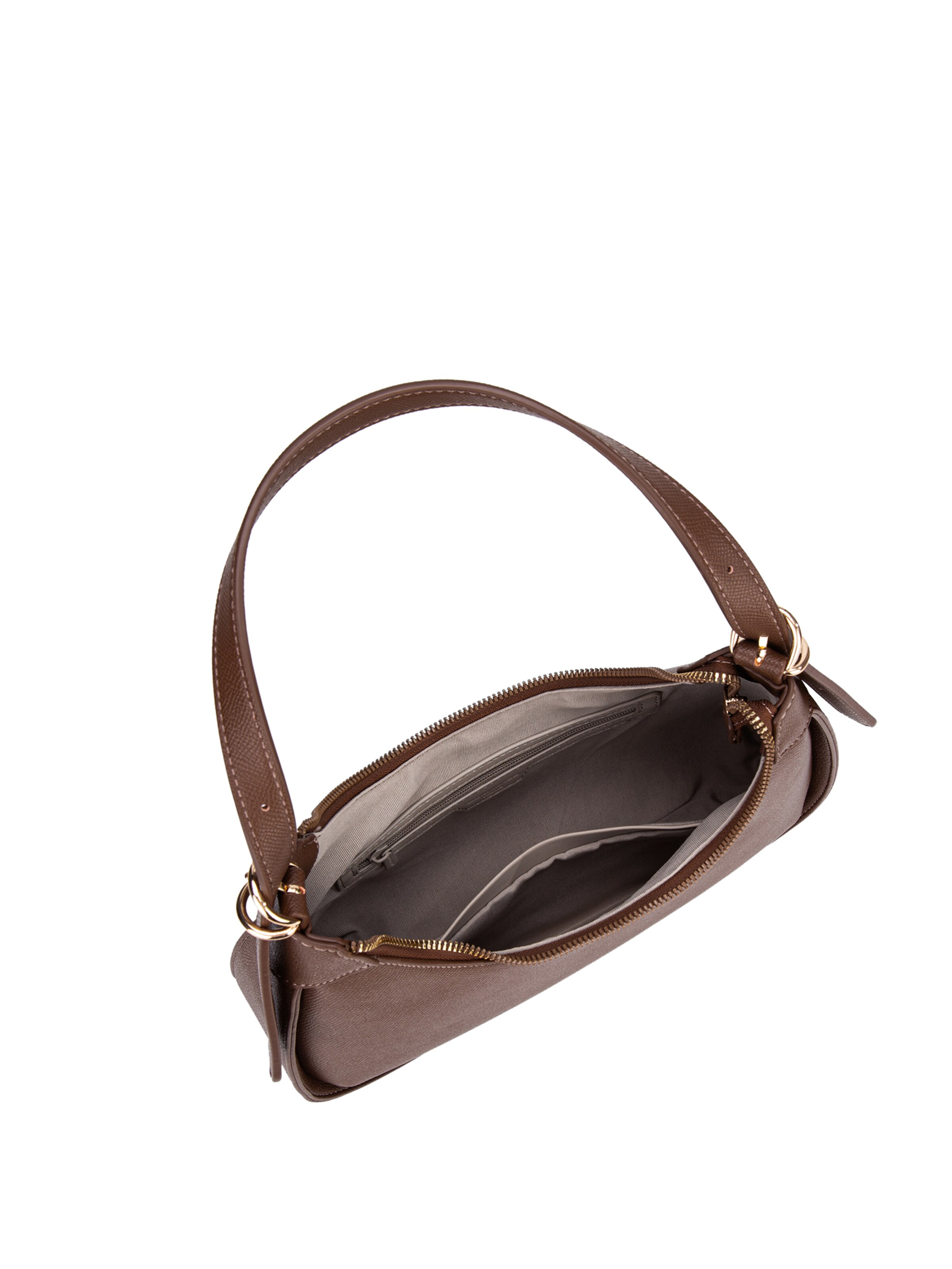 Borsa a spalla 'Borsa a spalla donna pelle vegana PU - Lisandra Elite nera' di David Jones in marrone