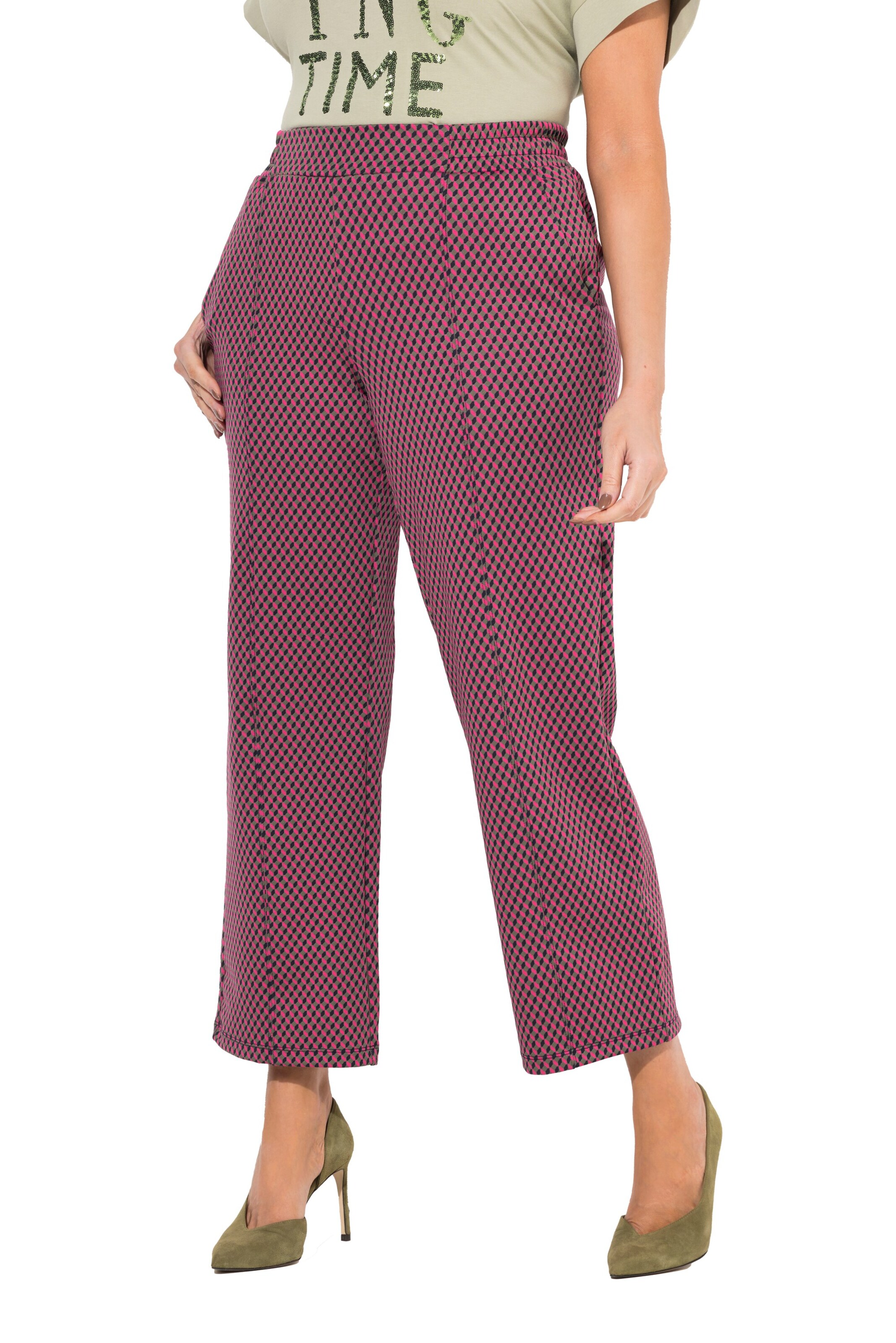 Ulla Popken Regular Trousers in Pink: front