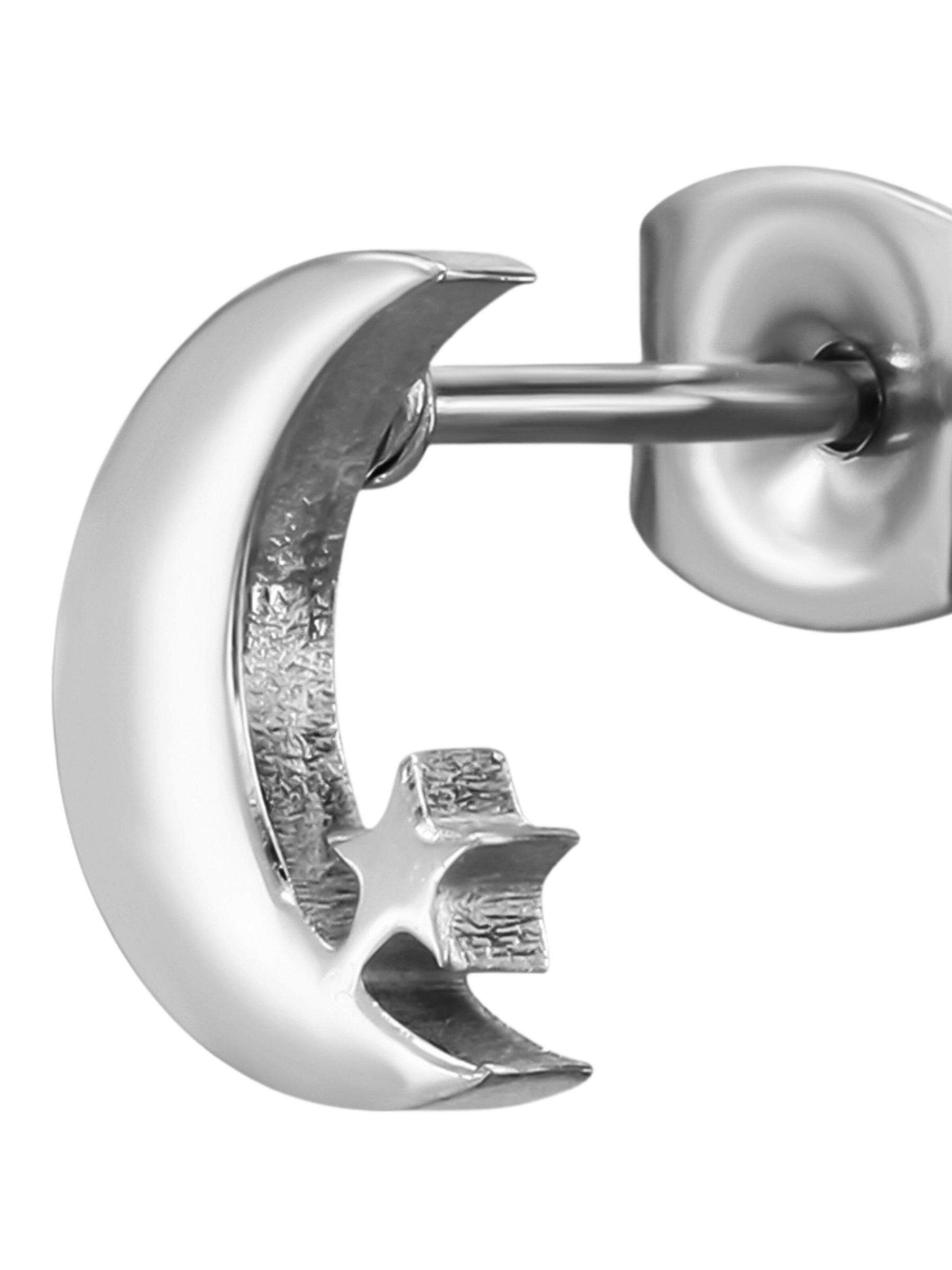 Maxte Earrings 'Mond mit Stern' in Silver