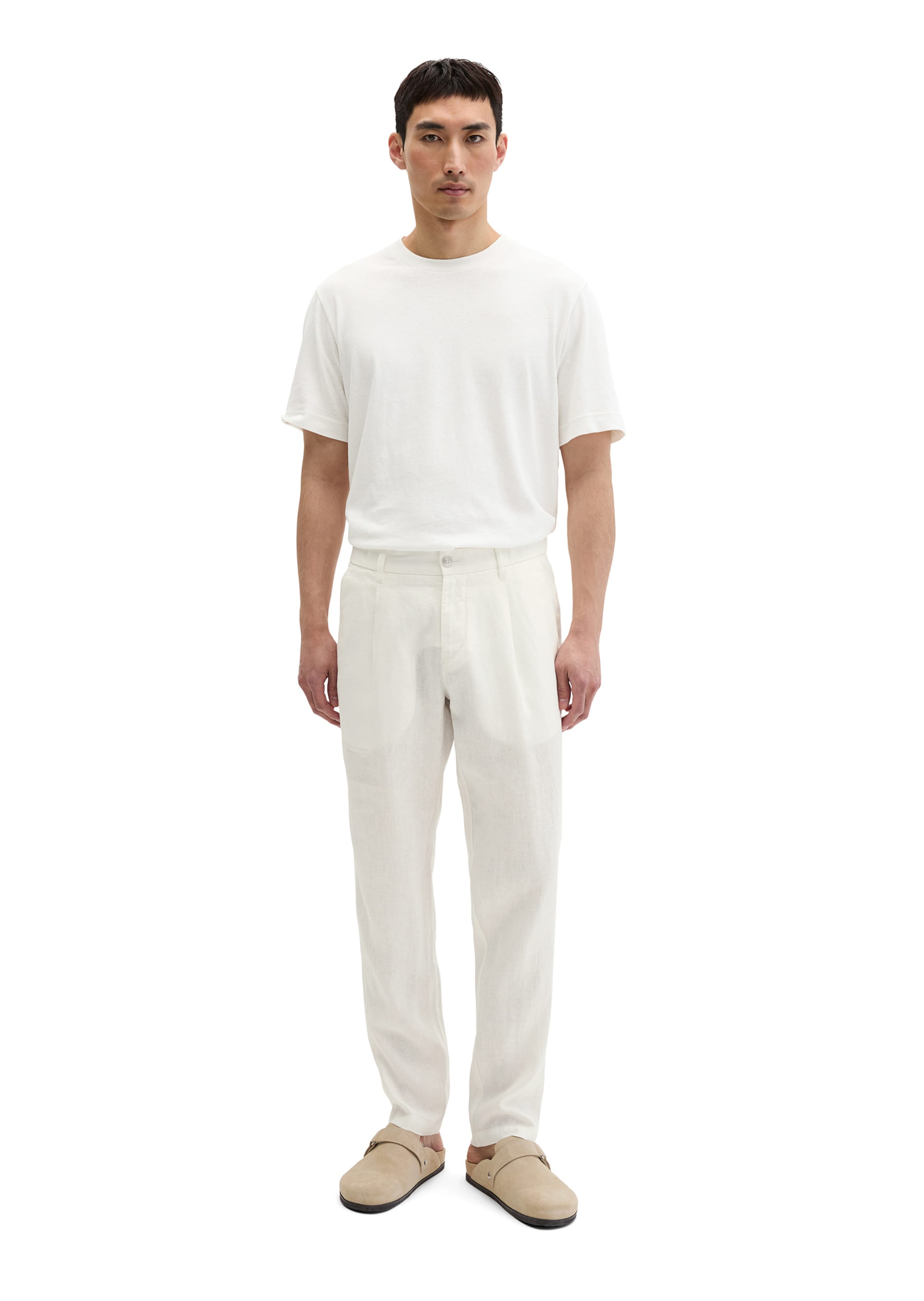 Marc O'Polo Tapered Bandplooibroek 'Osby' in Wit