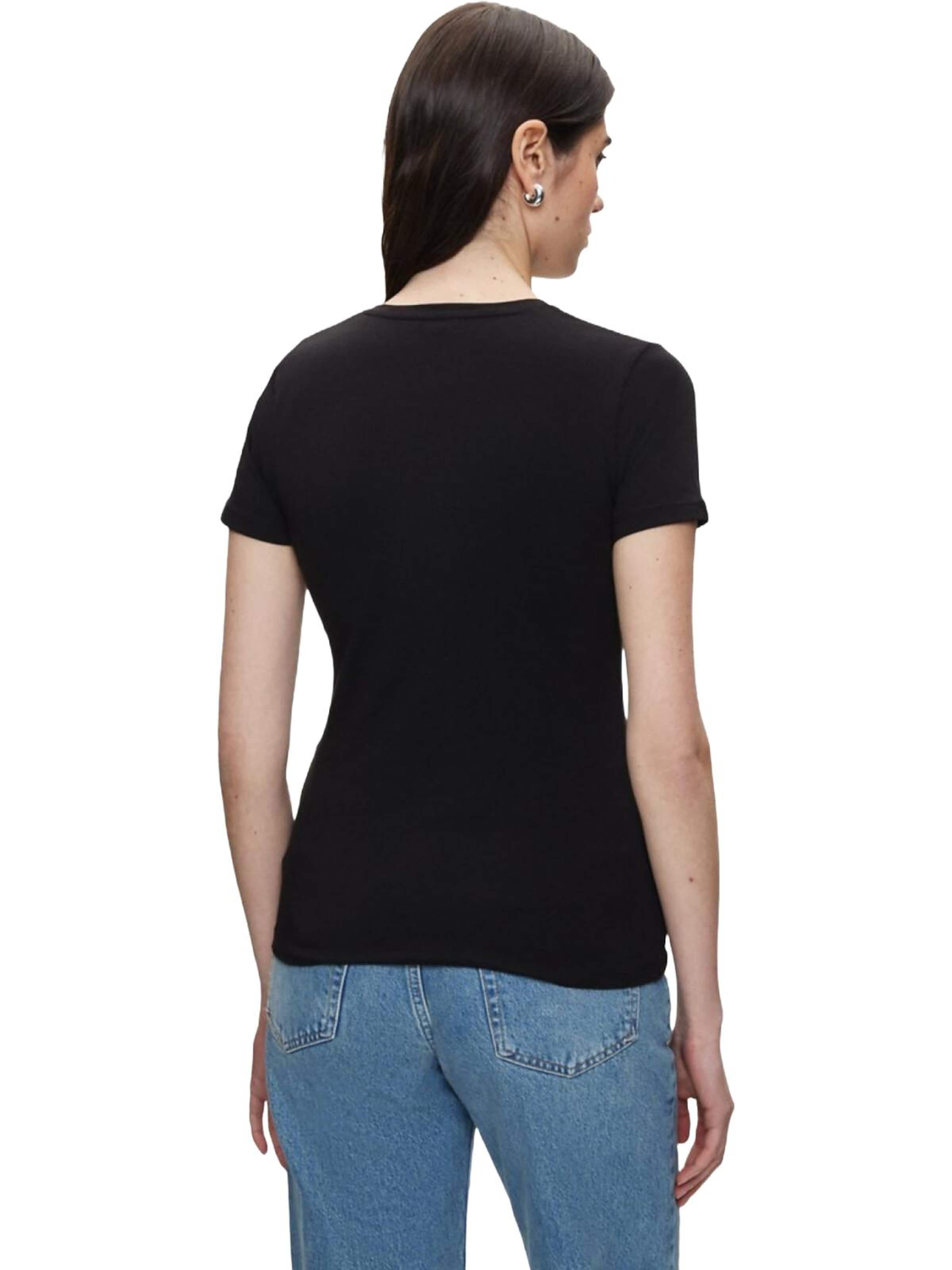 Maglietta 'LTB Jeans Damen Stretch-T-Shirt mit Rundhalsausschnitt' di LTB Jeans in nero