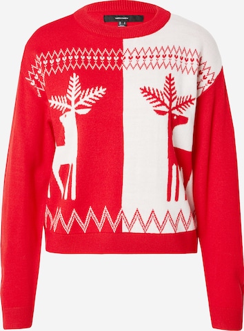 VERO MODA Sweater 'XMAS' in Red: front