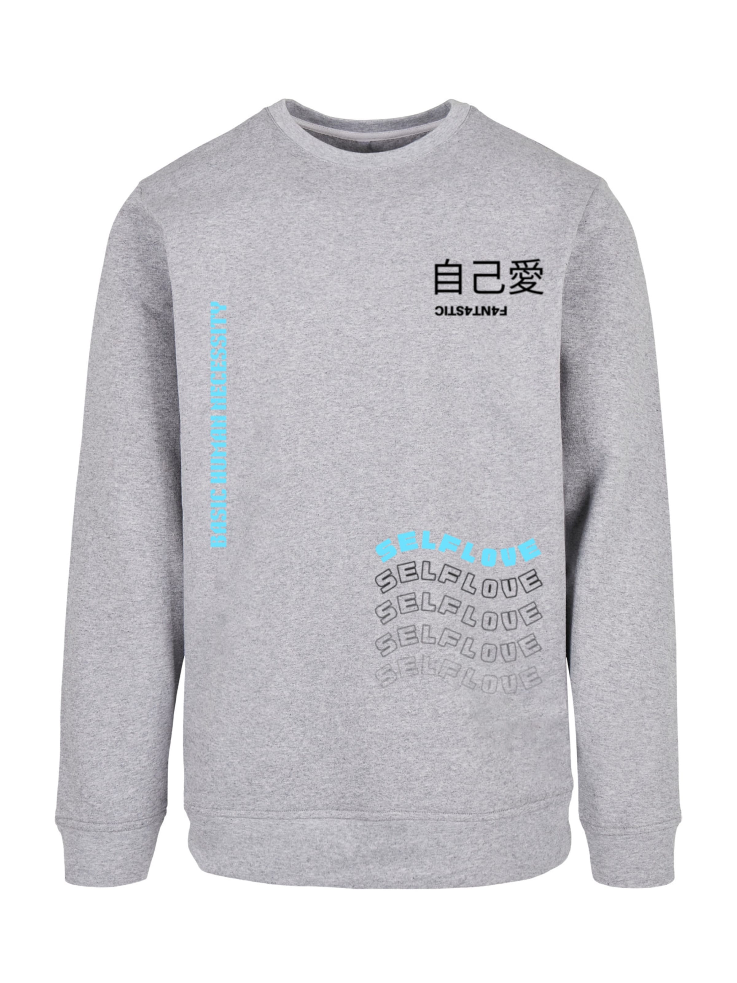 F4NT4STIC Sweatshirt 'Self Love' in Grijs: voorkant