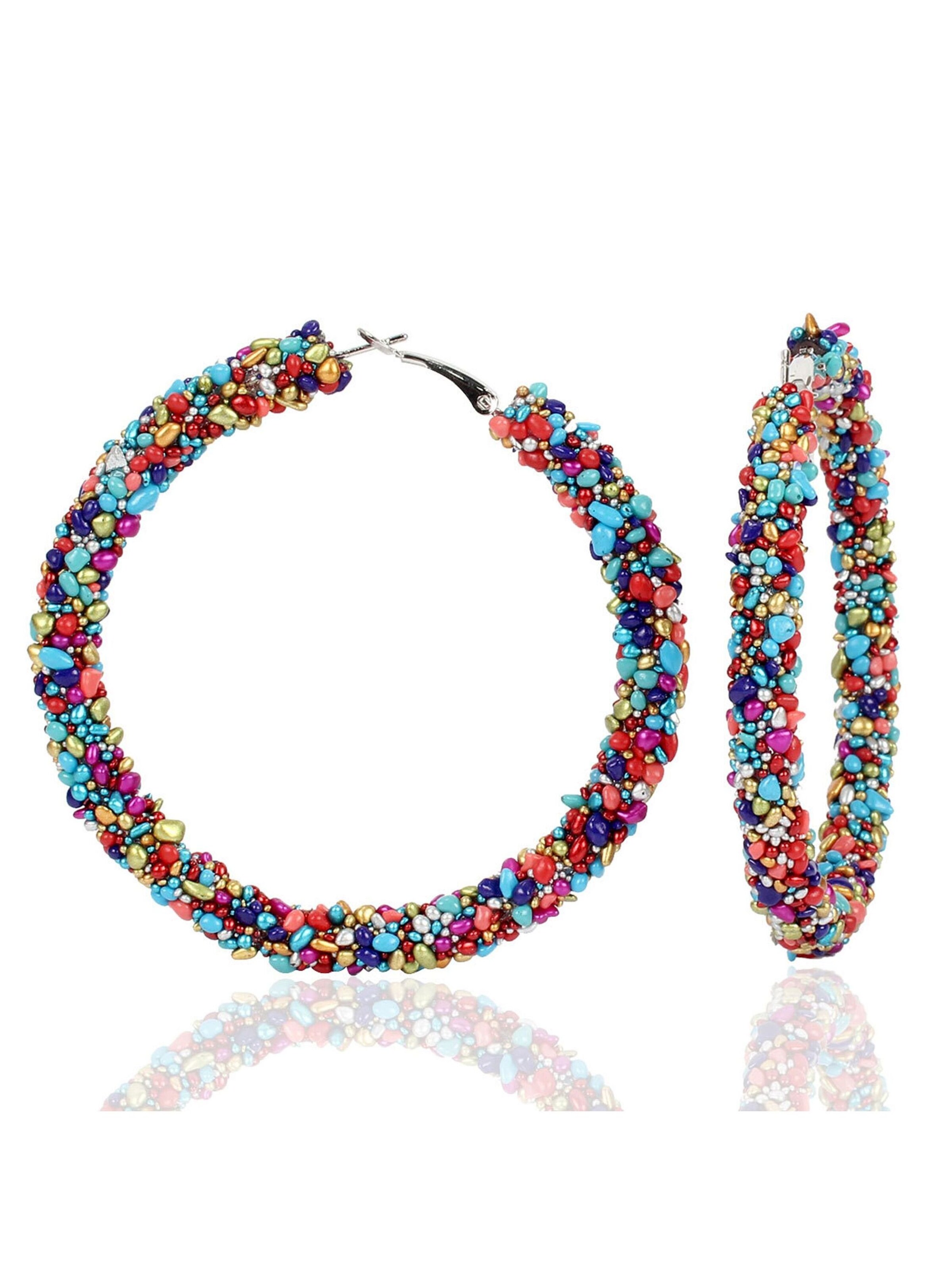 Steuer Ohrringe in Mischfarben: Vorderseite