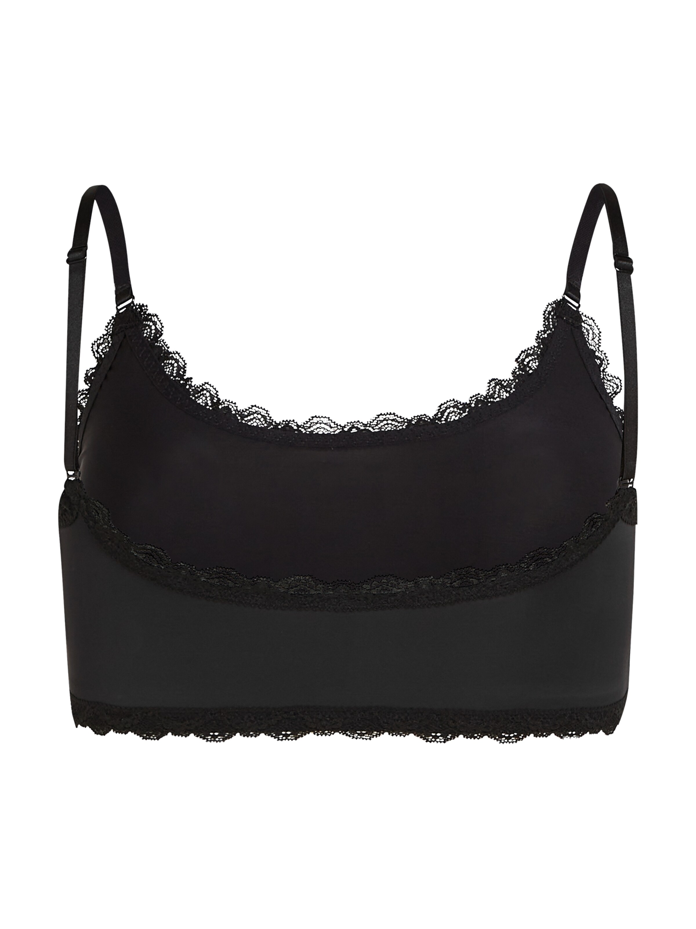 Karl Lagerfeld Podkoszulka ' Bralette mit Signature-Spitzenbesatz ' w kolorze czarny