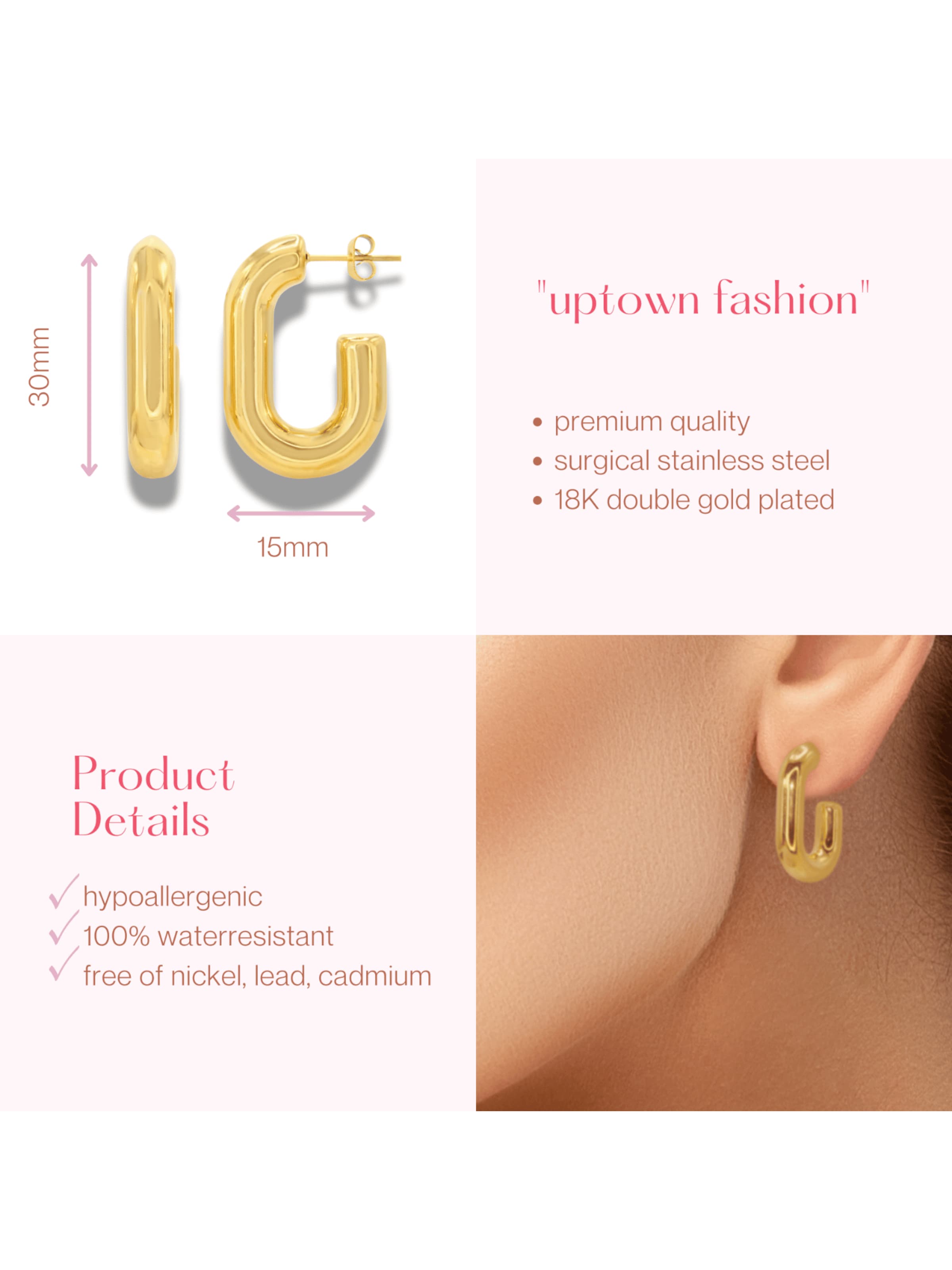 ARS-ARGENTI Ohrringe 'UPTOWN FASHION'‌‌‌‌ in Gold
