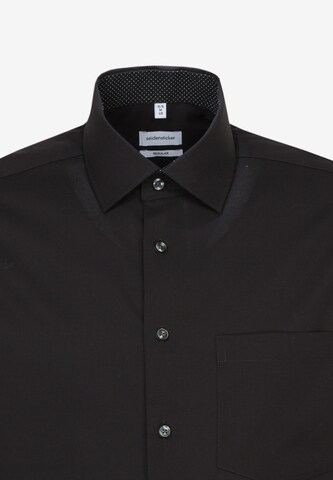 SEIDENSTICKER Regular fit Business Shirt ' Regular ' in Black