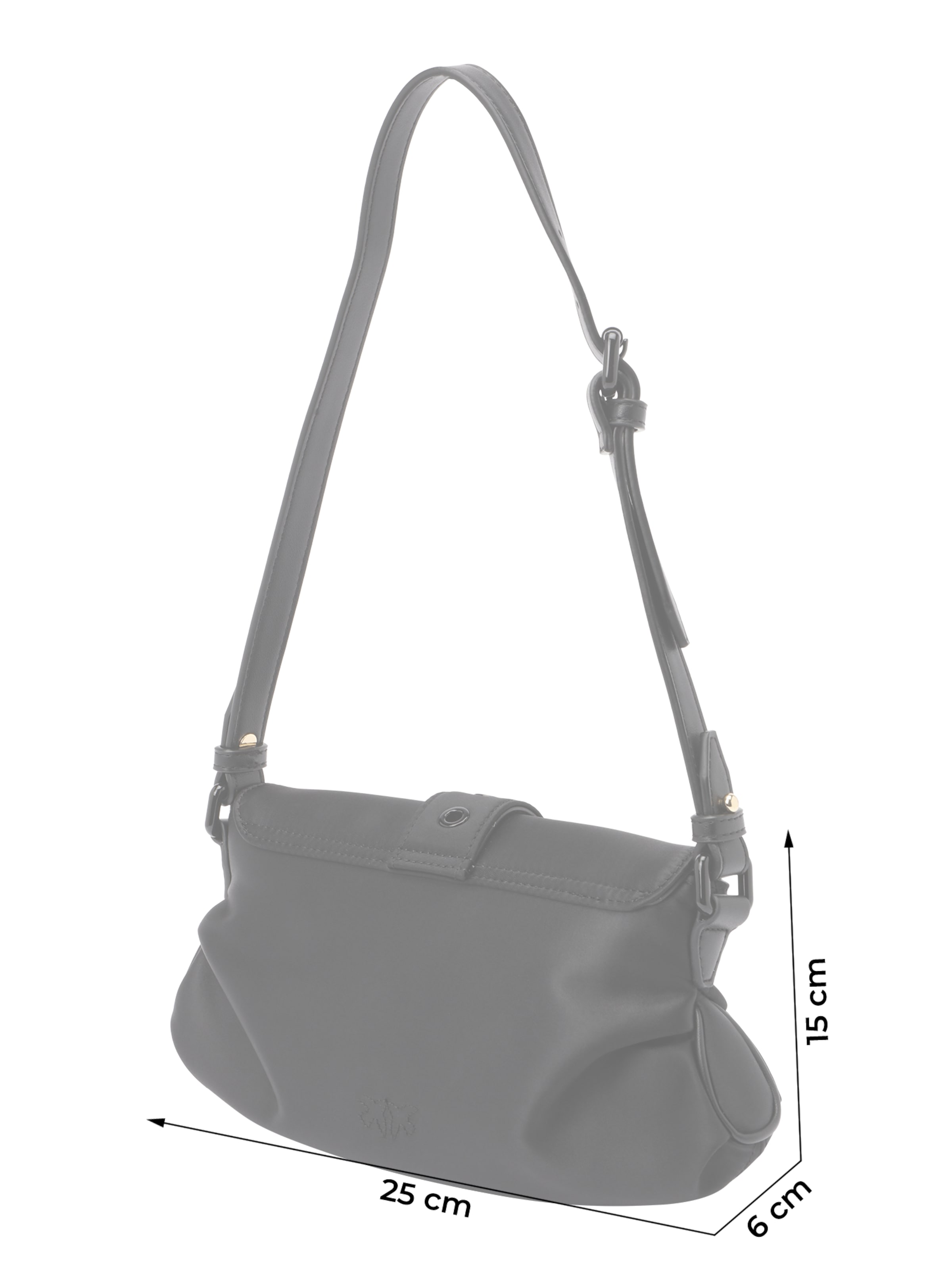 juoda PINKO Rankinė su ilgu dirželiu: priekis