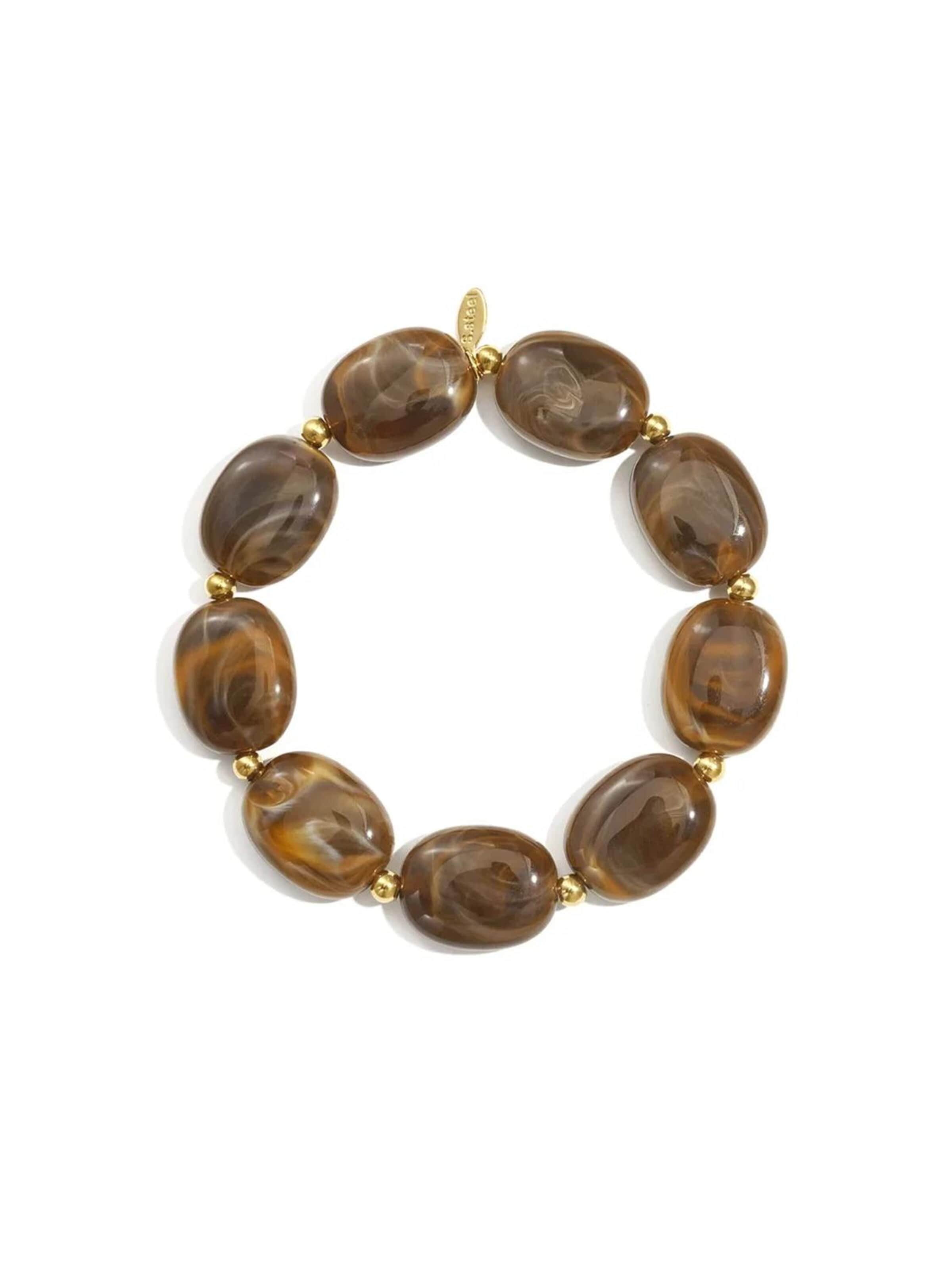 Bracelet 'Ambra' ETNÉE en marron : devant