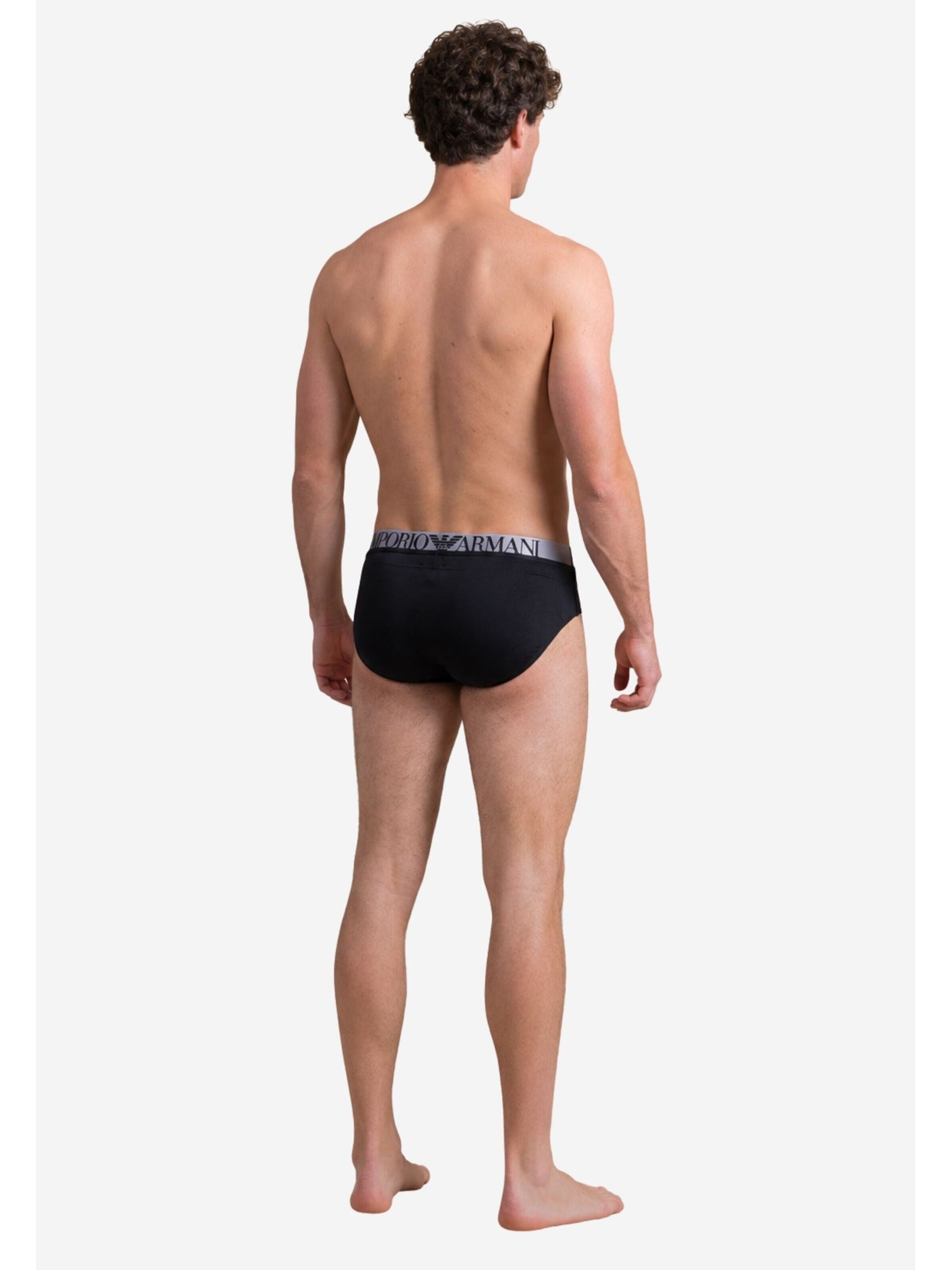 Maillot de bain 'Black swimming trunks with drawstring and jacquard logo' Emporio Armani en noir