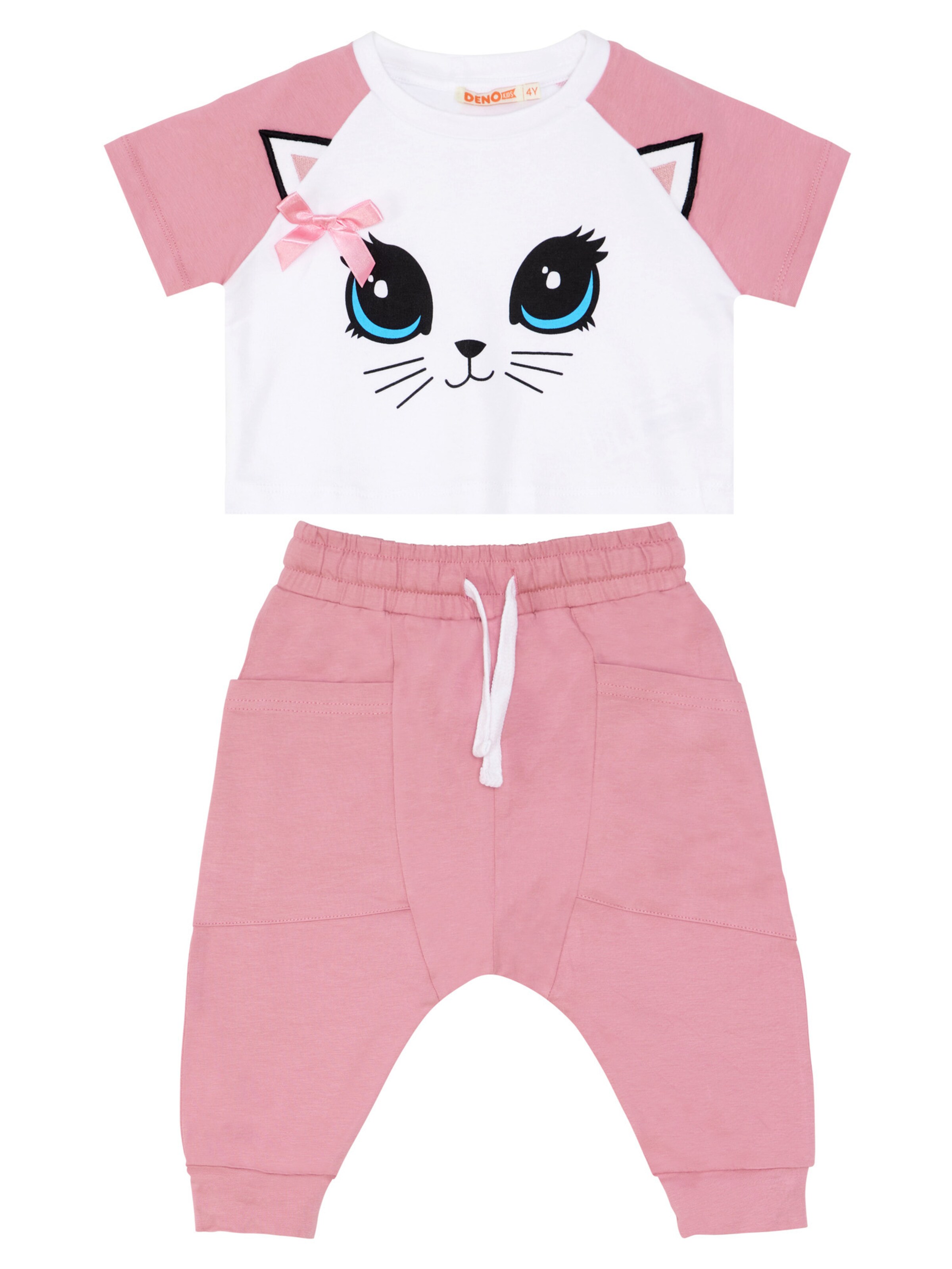 Set ' CFF-21Y1-091 ' di Denokids in rosa: frontale