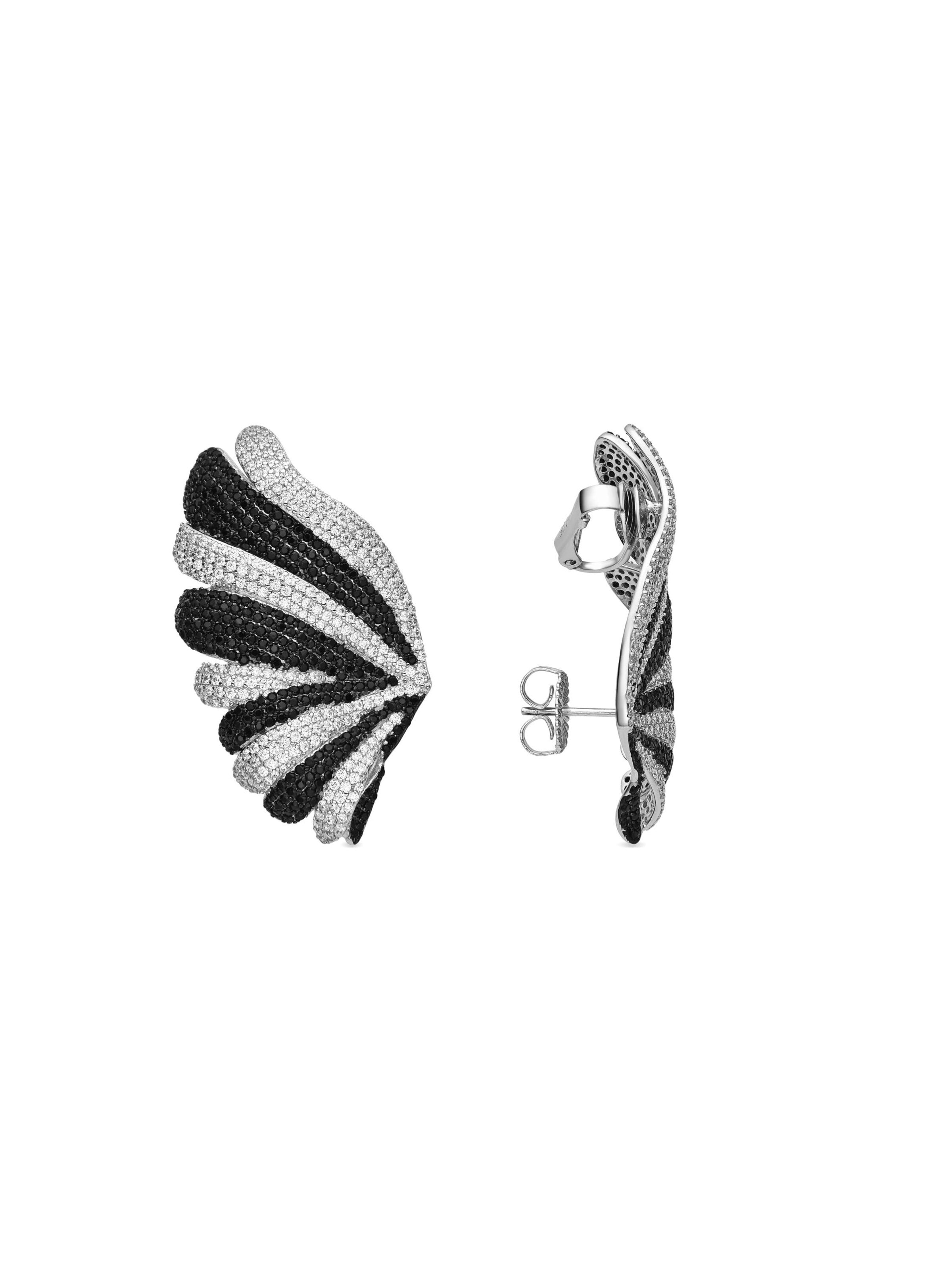 Luxenter - Pendientes 'Lorwe' en negro: frente
