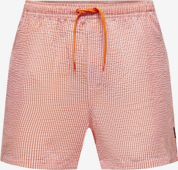 Pantaloncini da bagno 'Ted' di Only & Sons in arancione: frontale