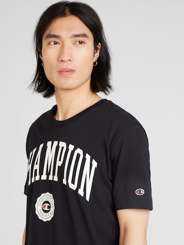 juoda Champion Authentic Athletic Apparel Marškinėliai