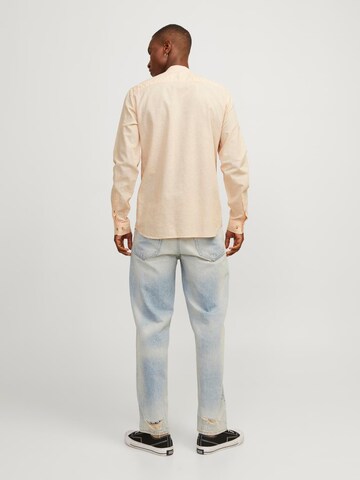 JACK & JONES Comfort fit Button Up Shirt 'JJESummer' in Orange