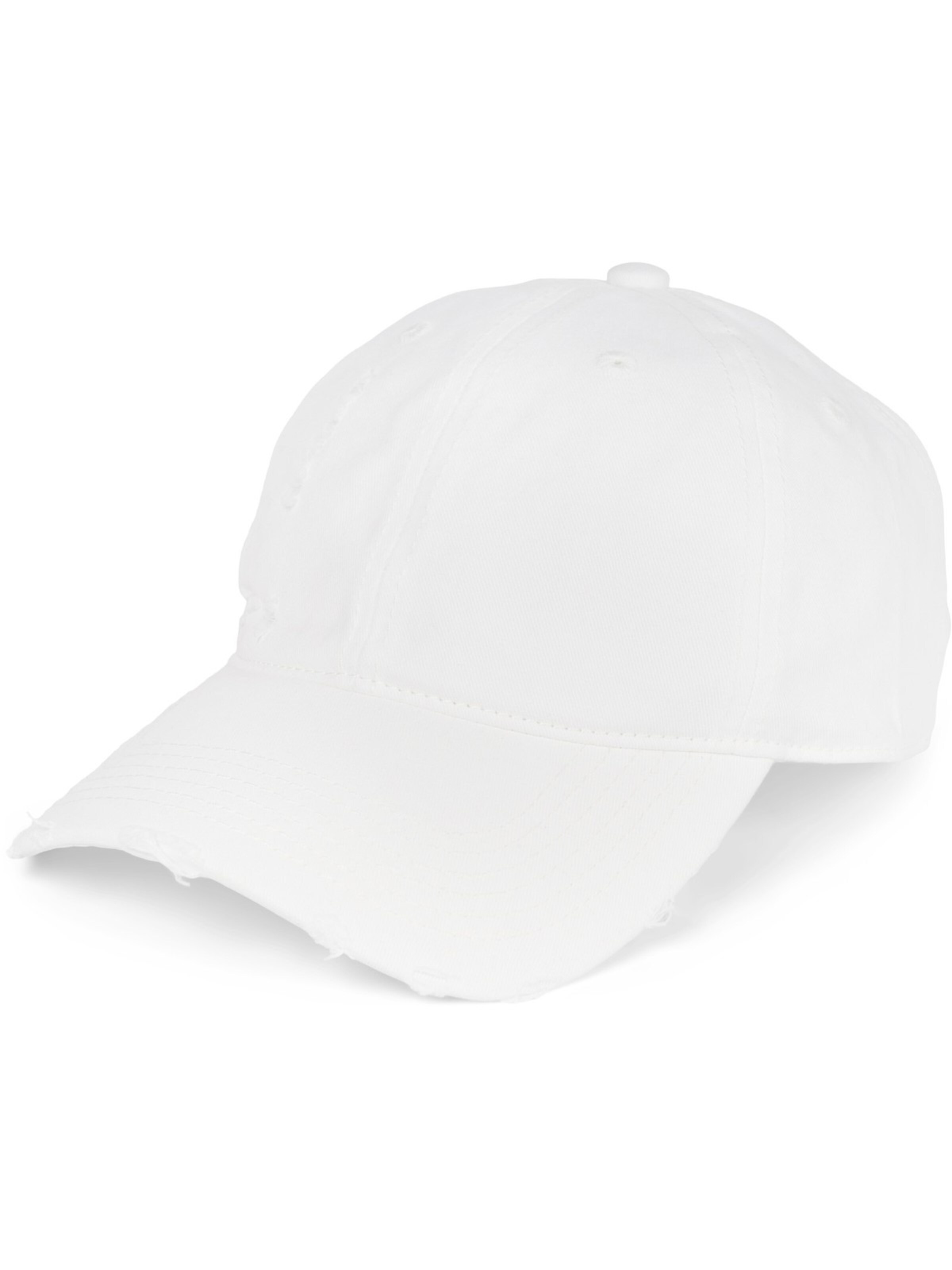 styleBREAKER Cap 'Baseball Cap Destroyed Look' in White: front