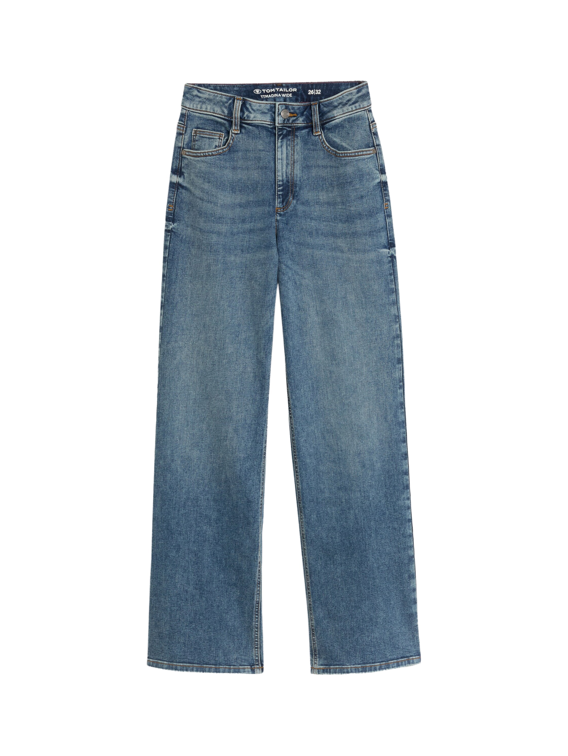 Wide leg Jeans 'MADINA' de la TOM TAILOR pe albastru: față