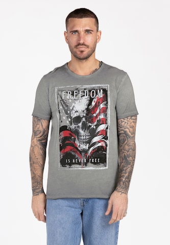 Key Largo Shirt 'KLFreedom' in Grey: front