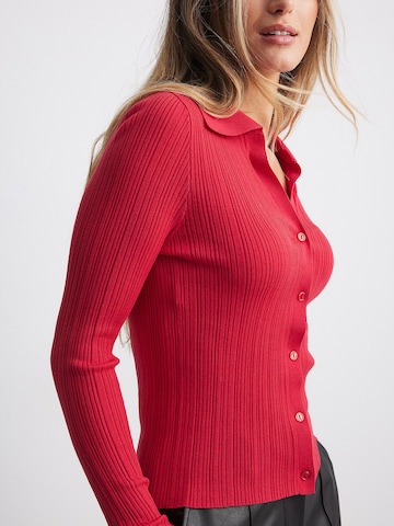 NA-KD Knit Cardigan 'Business Outfit' in Red: front