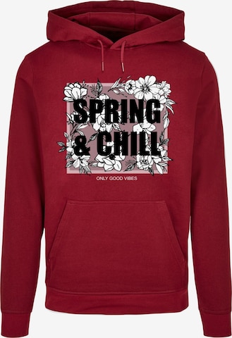 Merchcode Sweatshirt 'Spring And Chill' in Rood: voorkant