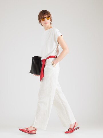 Calvin Klein Široke hlačnice Hlače z naborki | bela barva