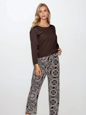 Momenti Per Me Pyjama 'Boho Cafe' in Bruin