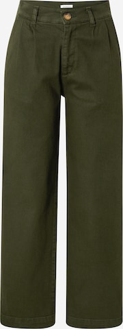 Loosefit Pantalon à pince 'POSEY' KnowledgeCotton Apparel en vert : devant