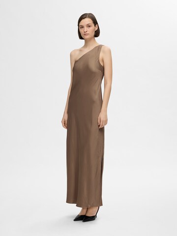 SELECTED FEMME Evening Dress 'SLFMAYA' in Brown: front