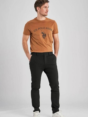 U.S. POLO ASSN. regular Lærredsbukser 'Milo' i sort