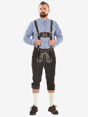 Pantalon folklorique Alessandro Salvarini en marron : devant