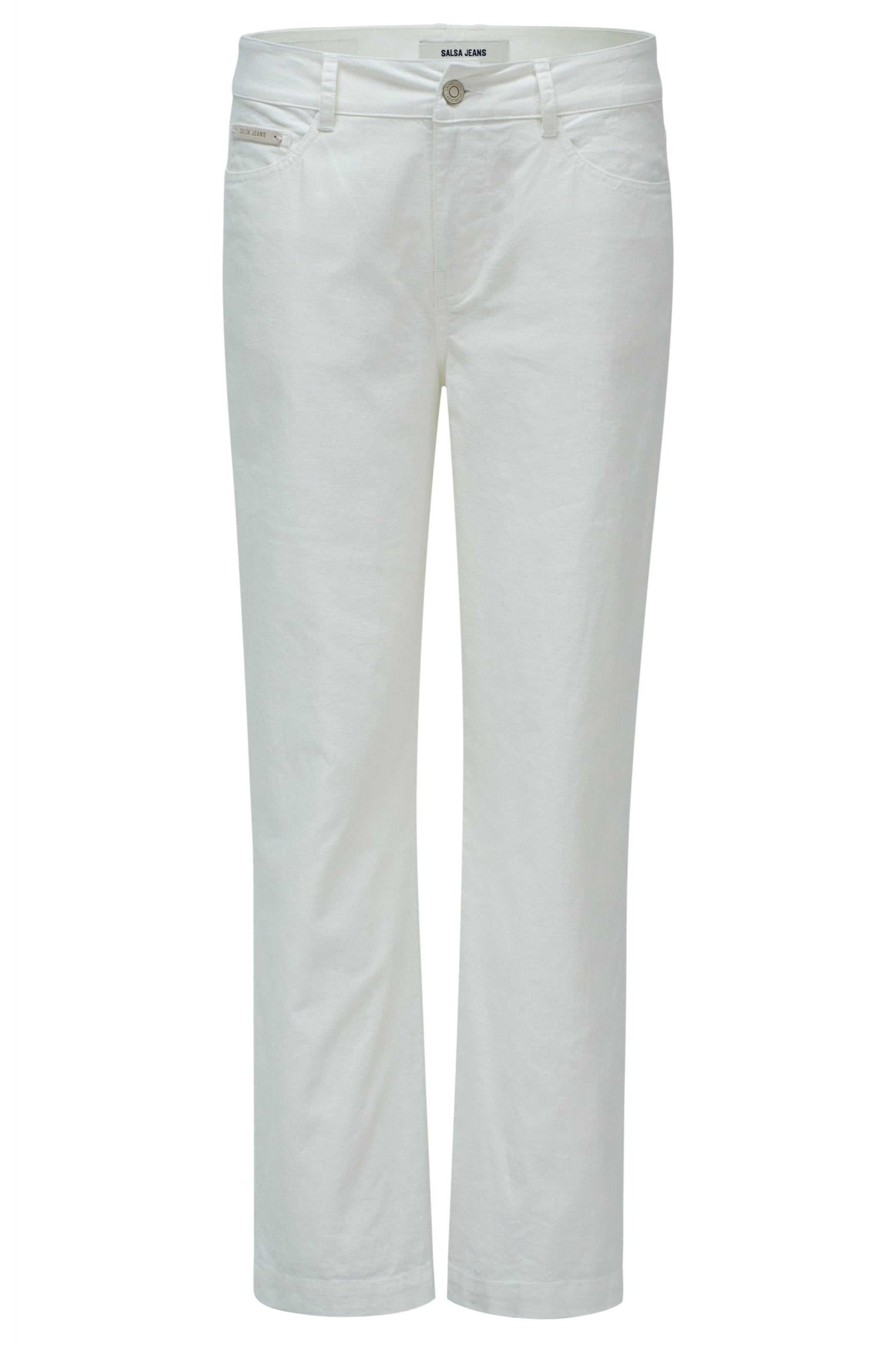 Salsa Jeans Regular Chino in Wit: voorkant