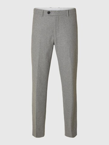 SELECTED Regular Trousers with creases '196 ' in Grey: front