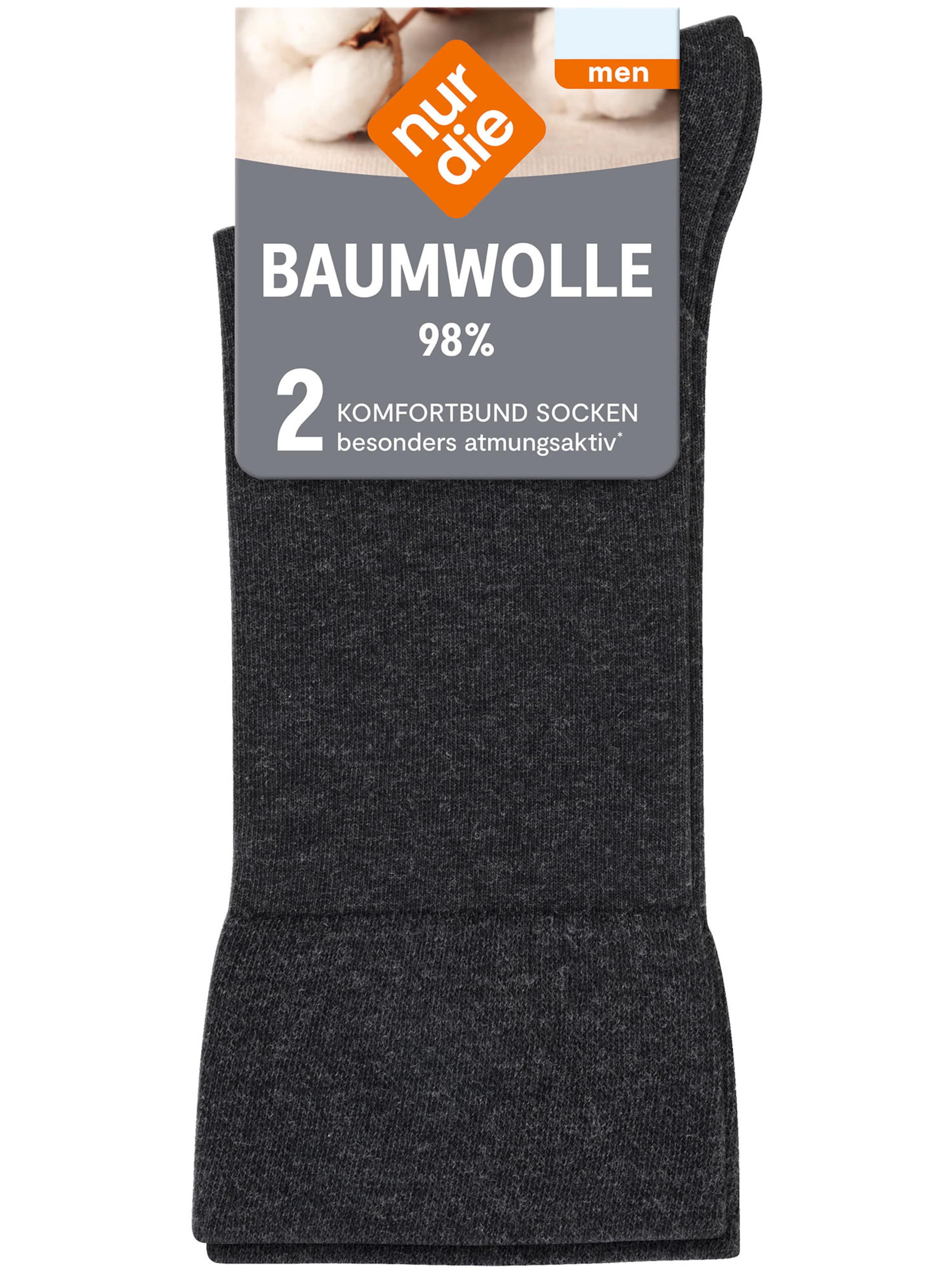 Nur Die Socks ' Komfortbund ' in Grey: front