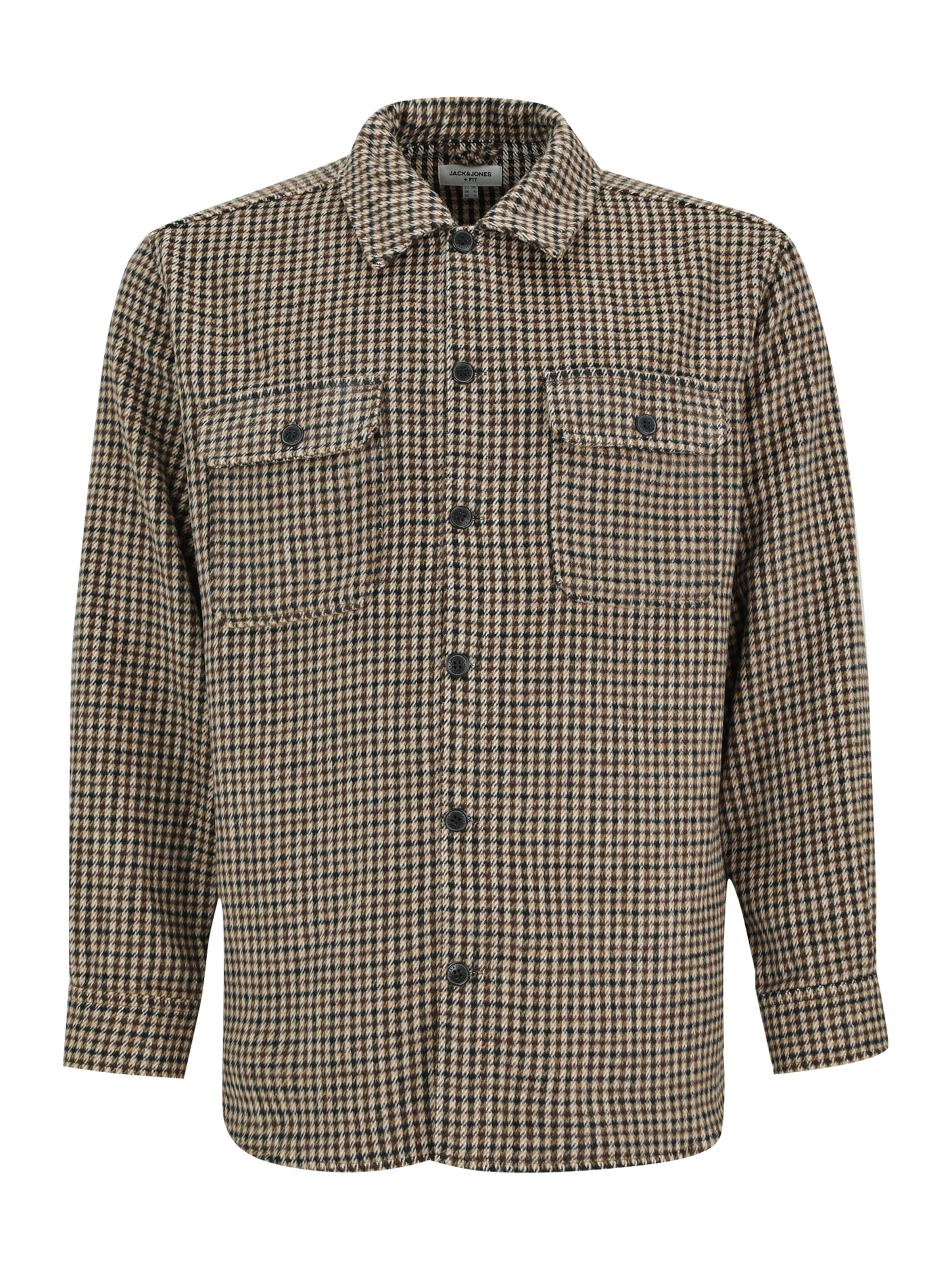 Jack & Jones Plus Comfort Fit Skjorte 'JJEBradley Ollie' i brun: forside