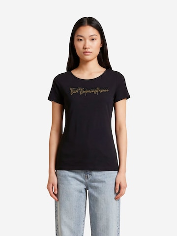 Maglietta di EA7 Emporio Armani in nero: frontale