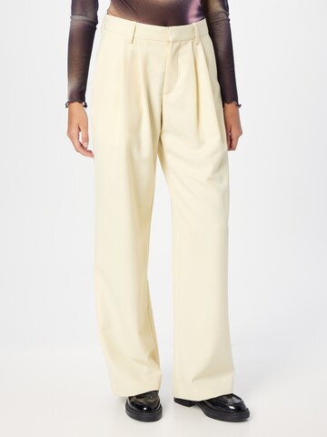 Won Hundred Wide leg Bandplooibroek 'Camille' in Beige: voorkant