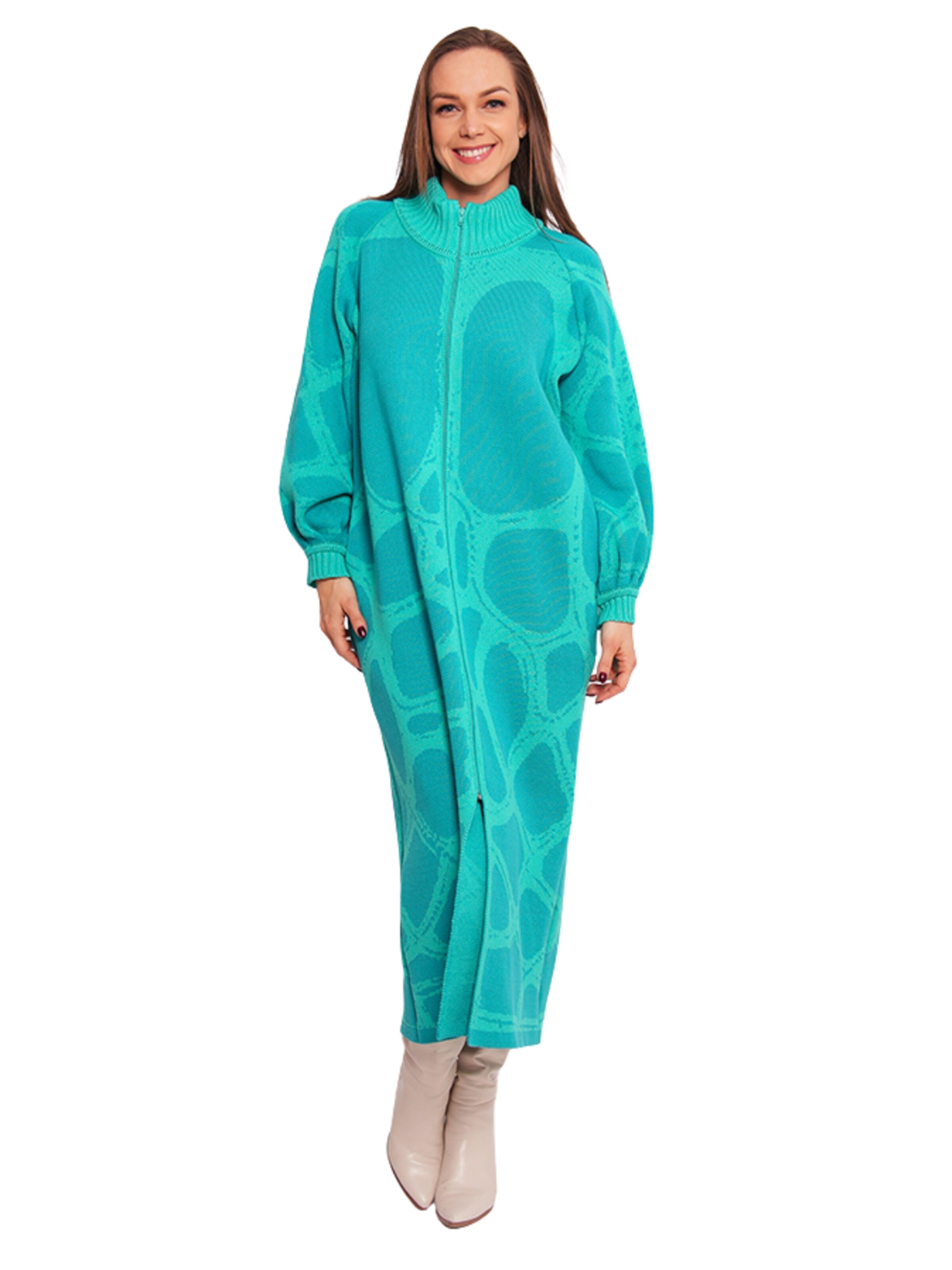 Csillag Zsuzsi - Abrigo de punto 'Bohemia' en verde