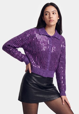 Cardigan myMo ROCKS en violet : devant