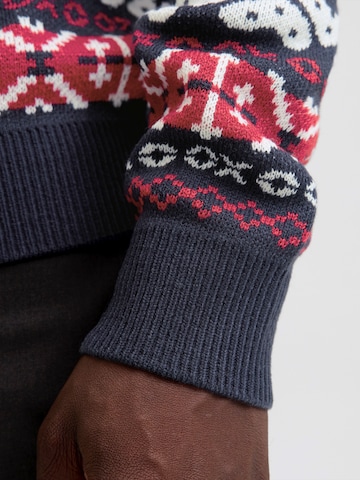 JACK & JONES Πουλόβερ 'JJXMAS FROSTY' σε μπλε