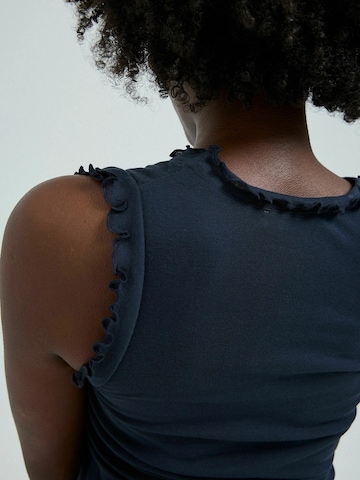 Seamless Basic Top 'Flounce' in Zwart