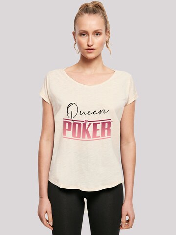 T-shirt 'Queen of Poker' F4NT4STIC en beige : devant