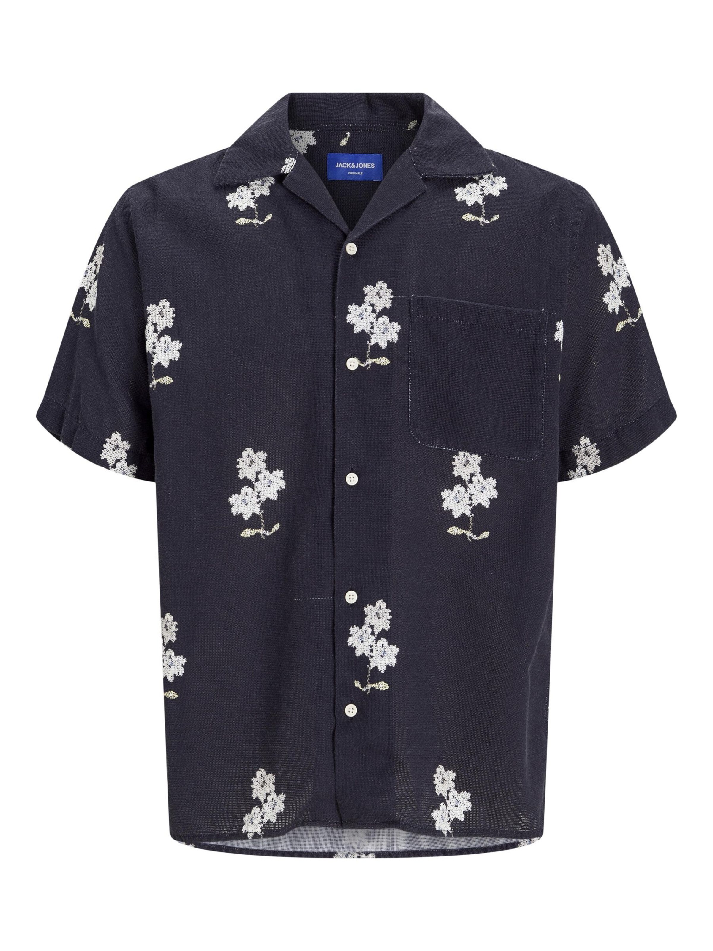 JACK & JONES Button Up Shirt in Blue: front